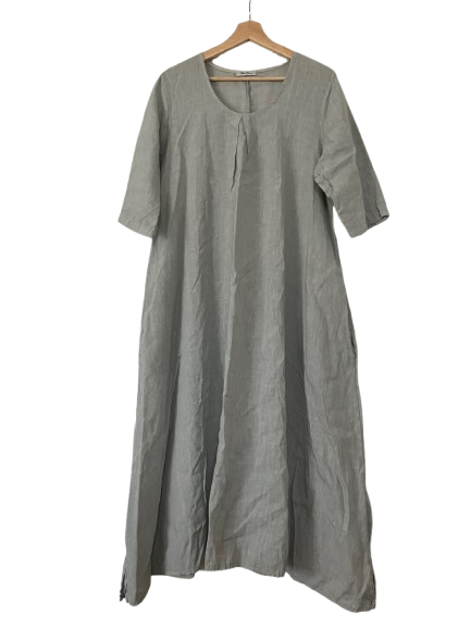 Talia Benson 3/4 sleeve linen maxi dress - AirRobe