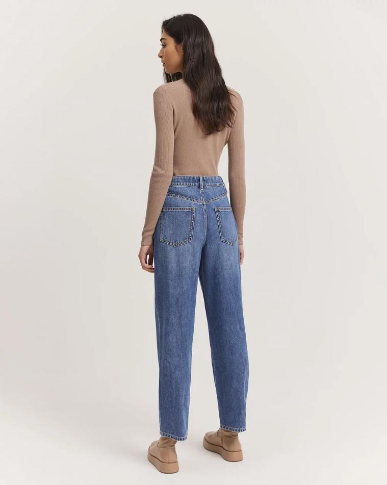Australian Cotton Blend High Rise Relaxed Fit Jean