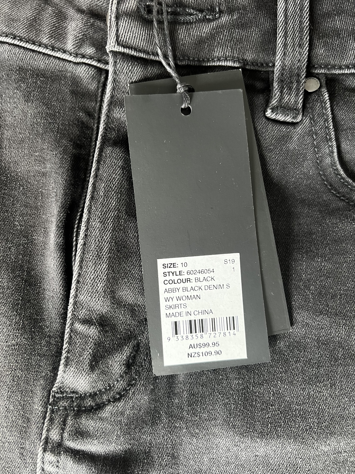 Black Denim Mini Skirt