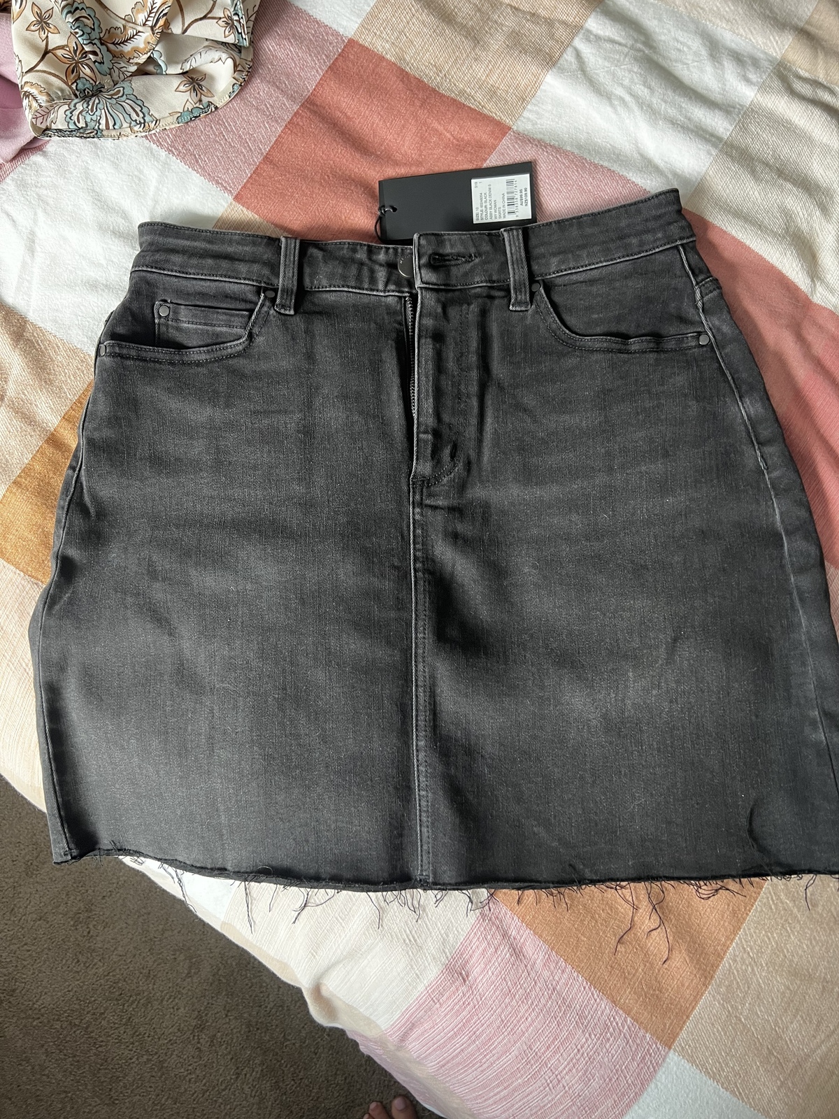 Black Denim Mini Skirt