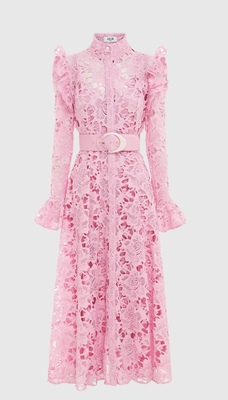 leo lin aliyah lace butterfly-sleeve midi dress Leo Lin Aliyah Lace Butterfly Sleeve Midi Dress