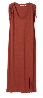 Country Road LINEN TANK DRESS IN BURNT SIENNA - AirRobe