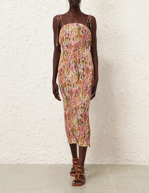 GOLDEN PLEATED SLIP DRESS size 1/ AU 10