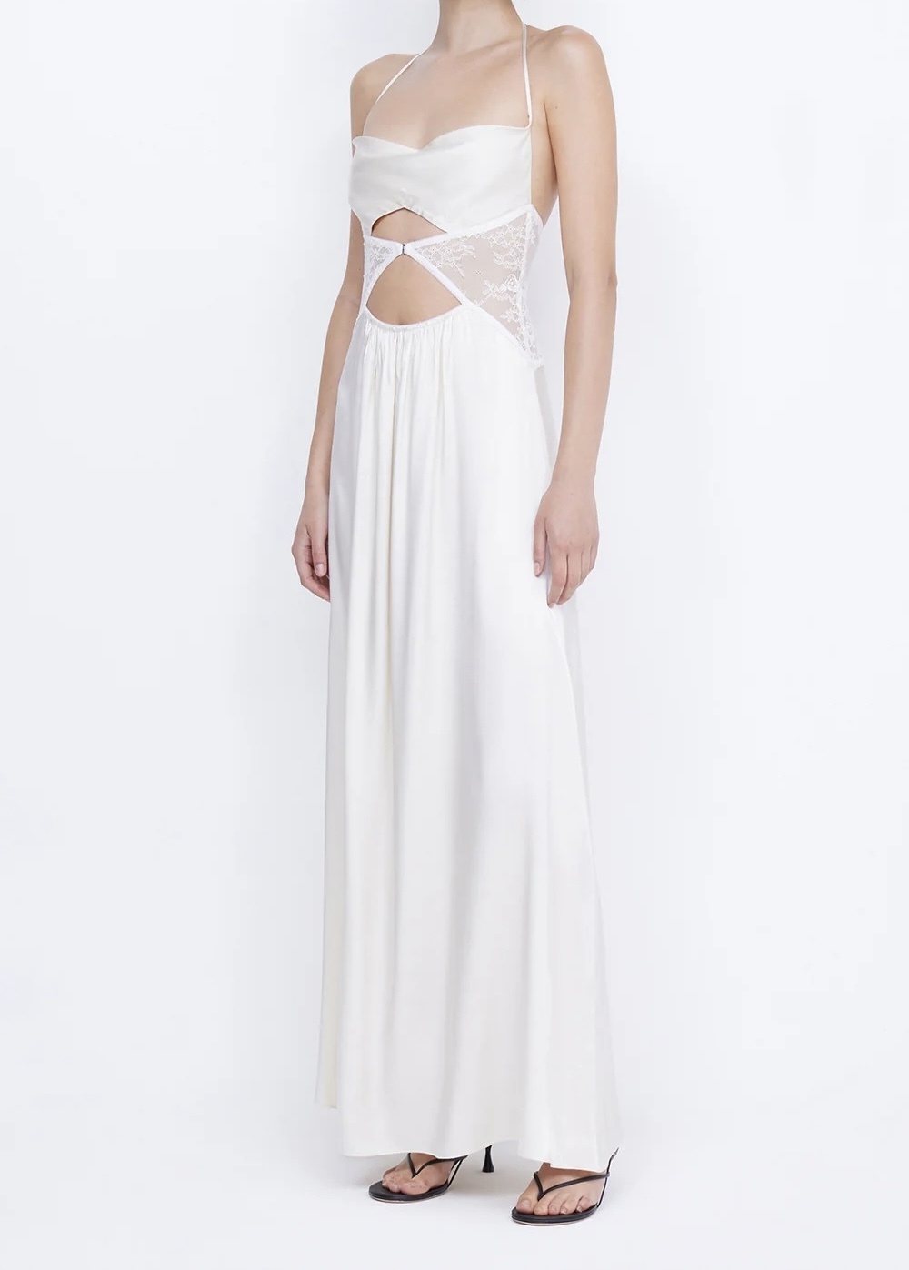 Santal Halter Maxi Dress - Ivory - 8