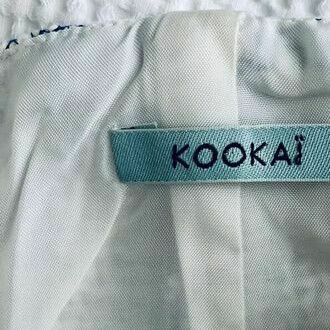 Java White Blue Textured Wrap Front Skort Shorts