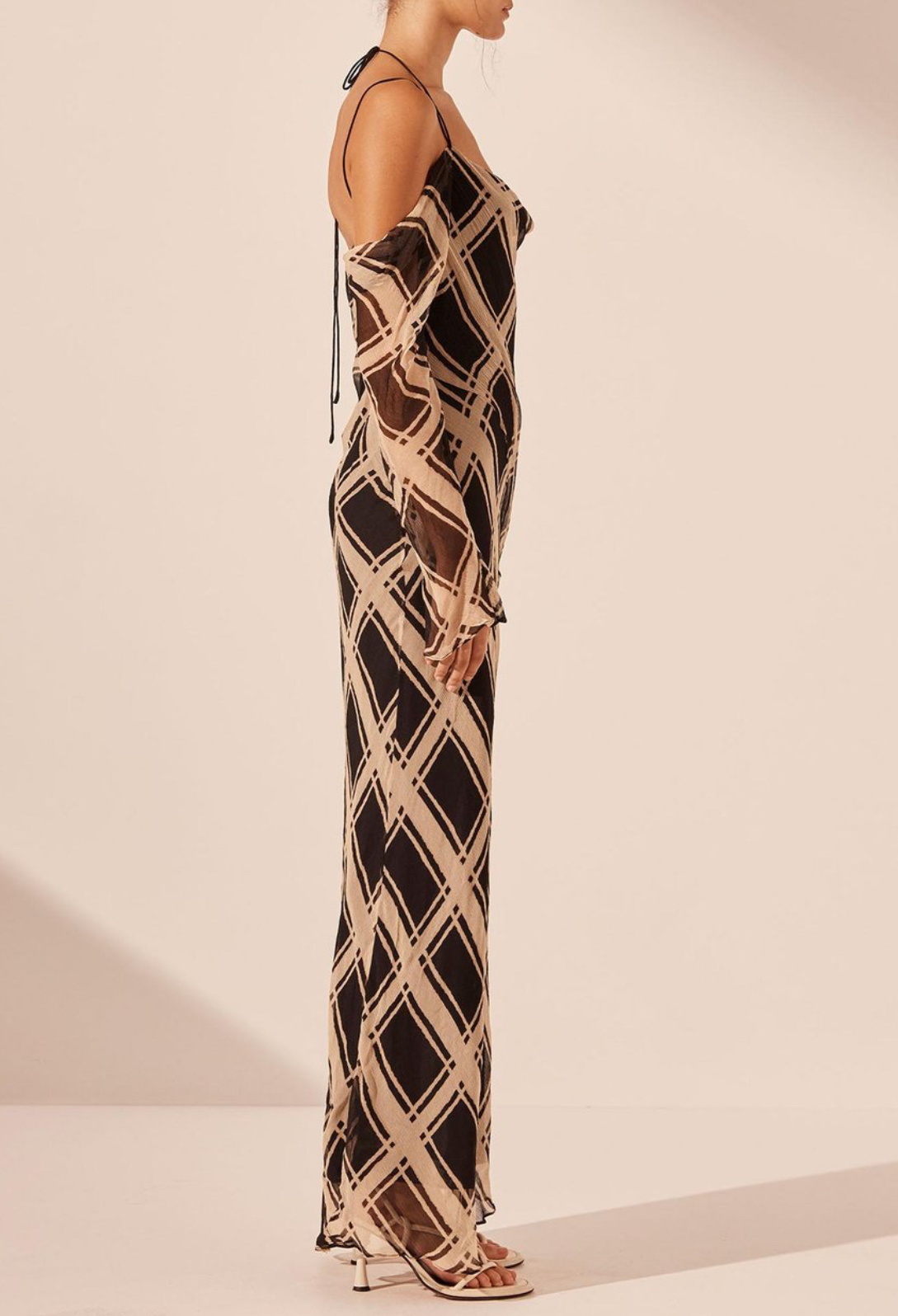 Rico Off The Shoulder Tie Maxi Dress
