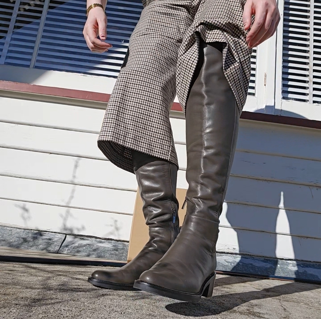 Knee High Boots Wittner Patent Boots Gretta Black Leather Long Boot - Main Image