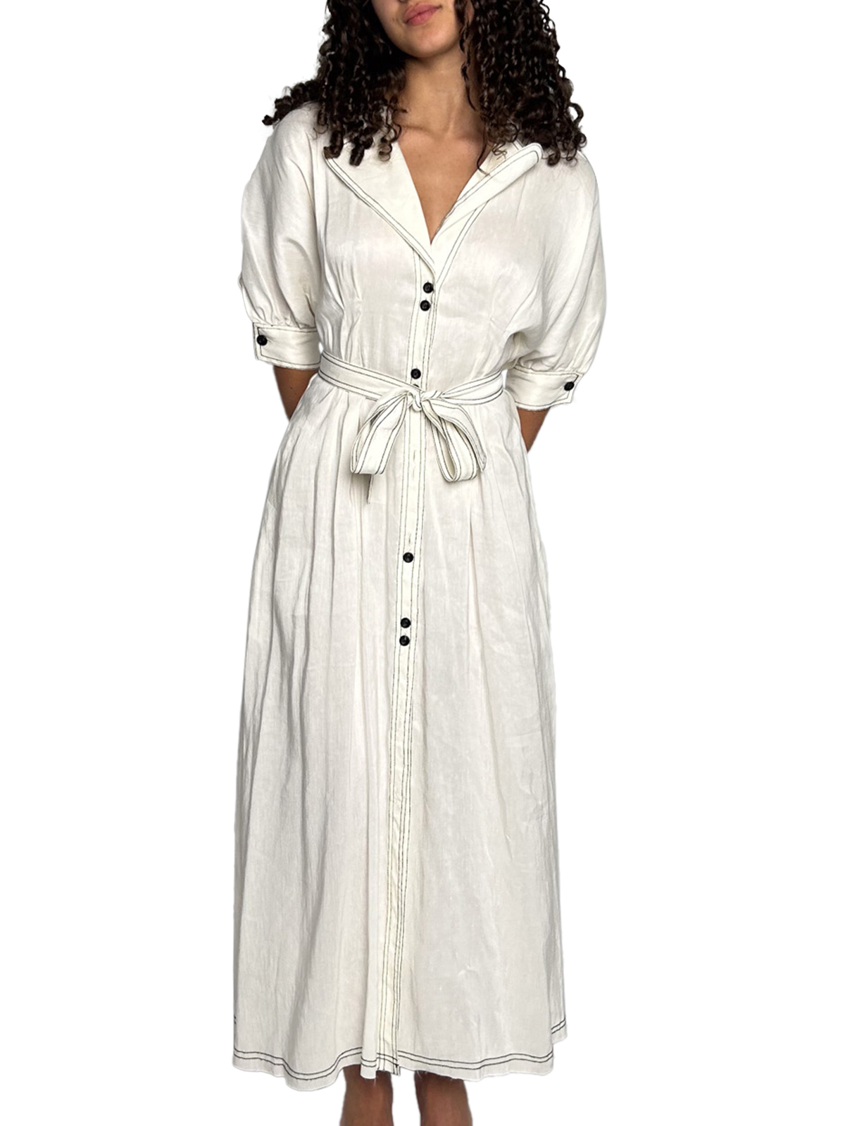 cream dress black belt Aje. w/ stitching and Guizio Satin Corset Dress singles-day Beige The Mixed Media Belted Chiffon Colors:Black 815