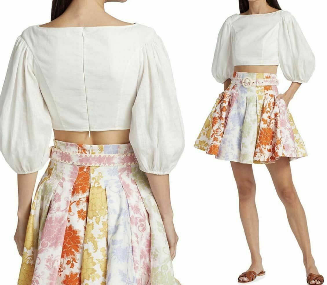 Empire Linen Crop Bodice