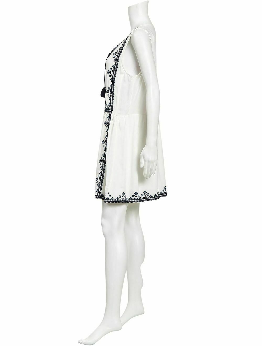 Bacolet White Embroidered Mini Smock Dress RRP$140