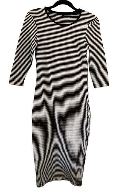 French Connection STRIPE MIDI BODYCON DRESS, SIZE 8 - AirRobe