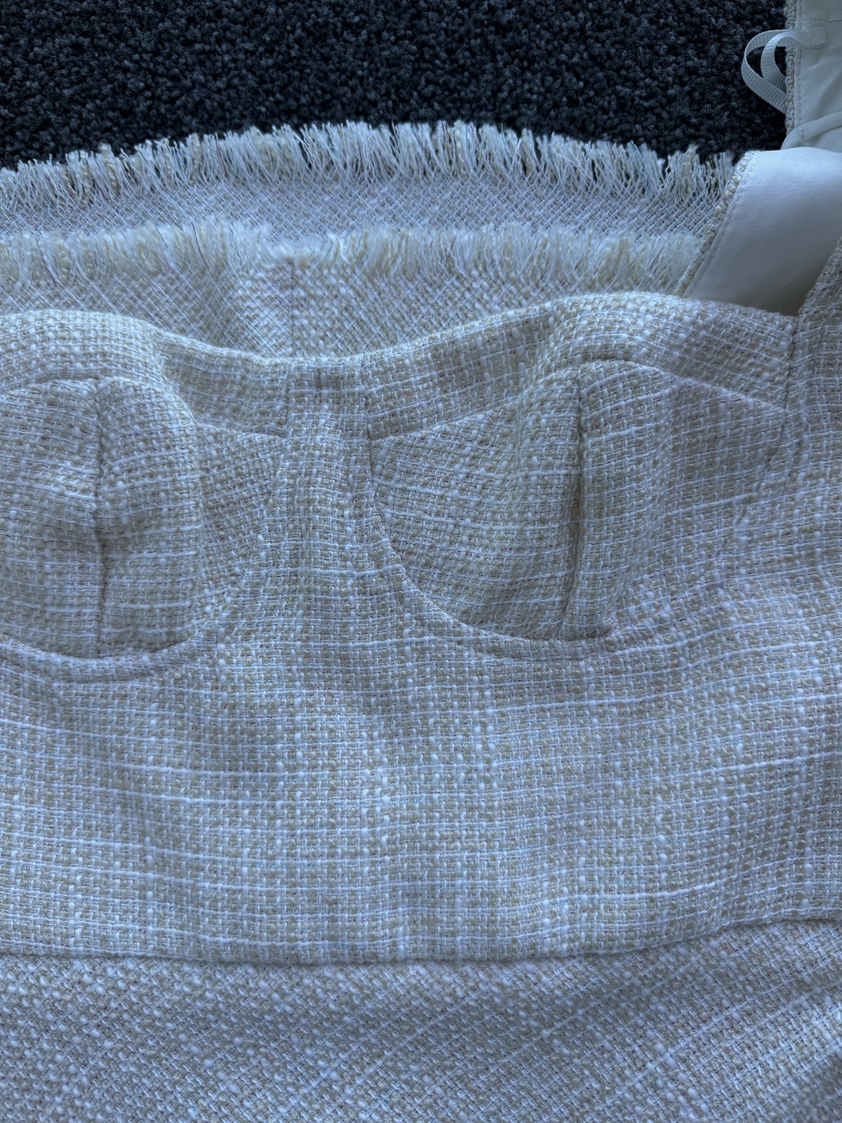 Oat tweed bustier dress