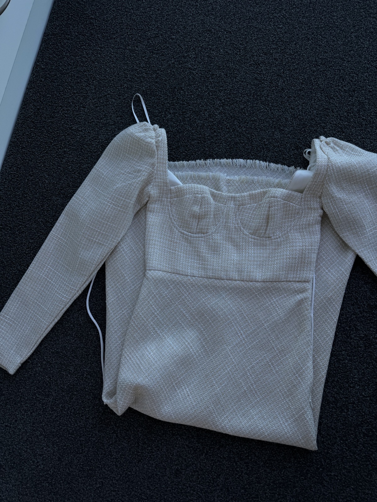 Oat tweed bustier dress