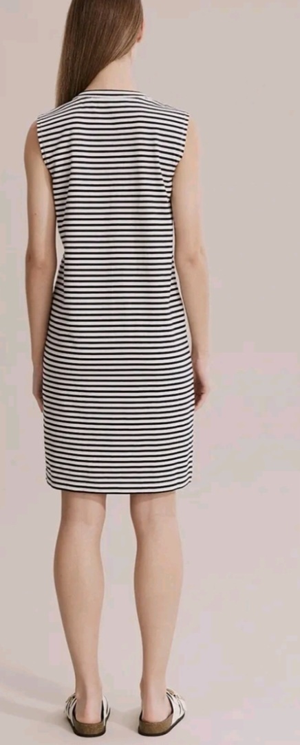 Stripe Modern Logo Dress Black/White XS