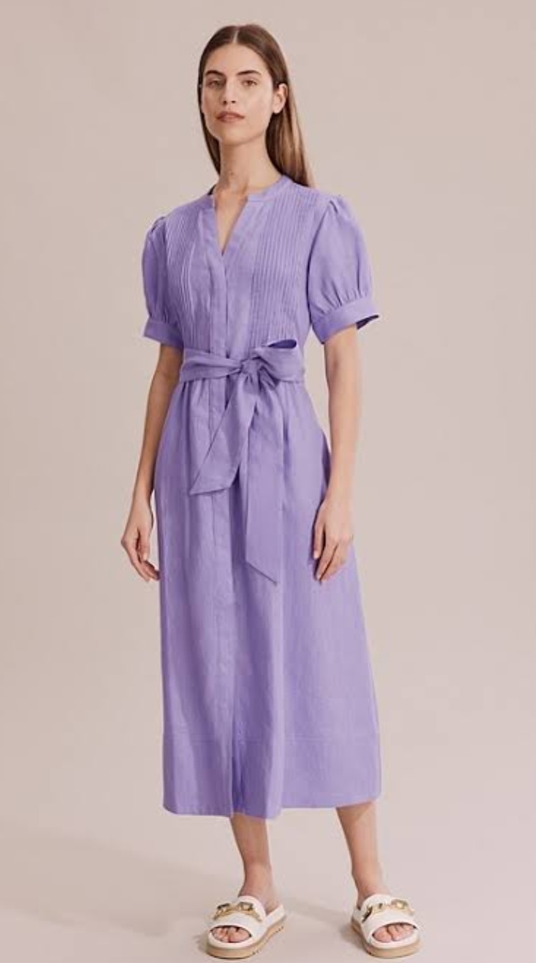 Country Road Country Road Organically Grown Linen Pin Tuck Midi Dress Iris - AirRobe Country Road Country Road Organically Grown Linen Pin Tuck Midi Dress Iris - AirRobe