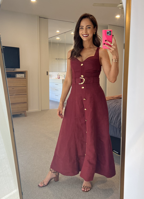 aje radiance belted midi dress Radiance Belted Midi Dress by Aje for Hire High St. Hire