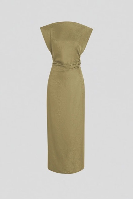 scanlan theodore silk jacquard dress Scanlan Theodore Silk Jacquard Tie Neck Gown