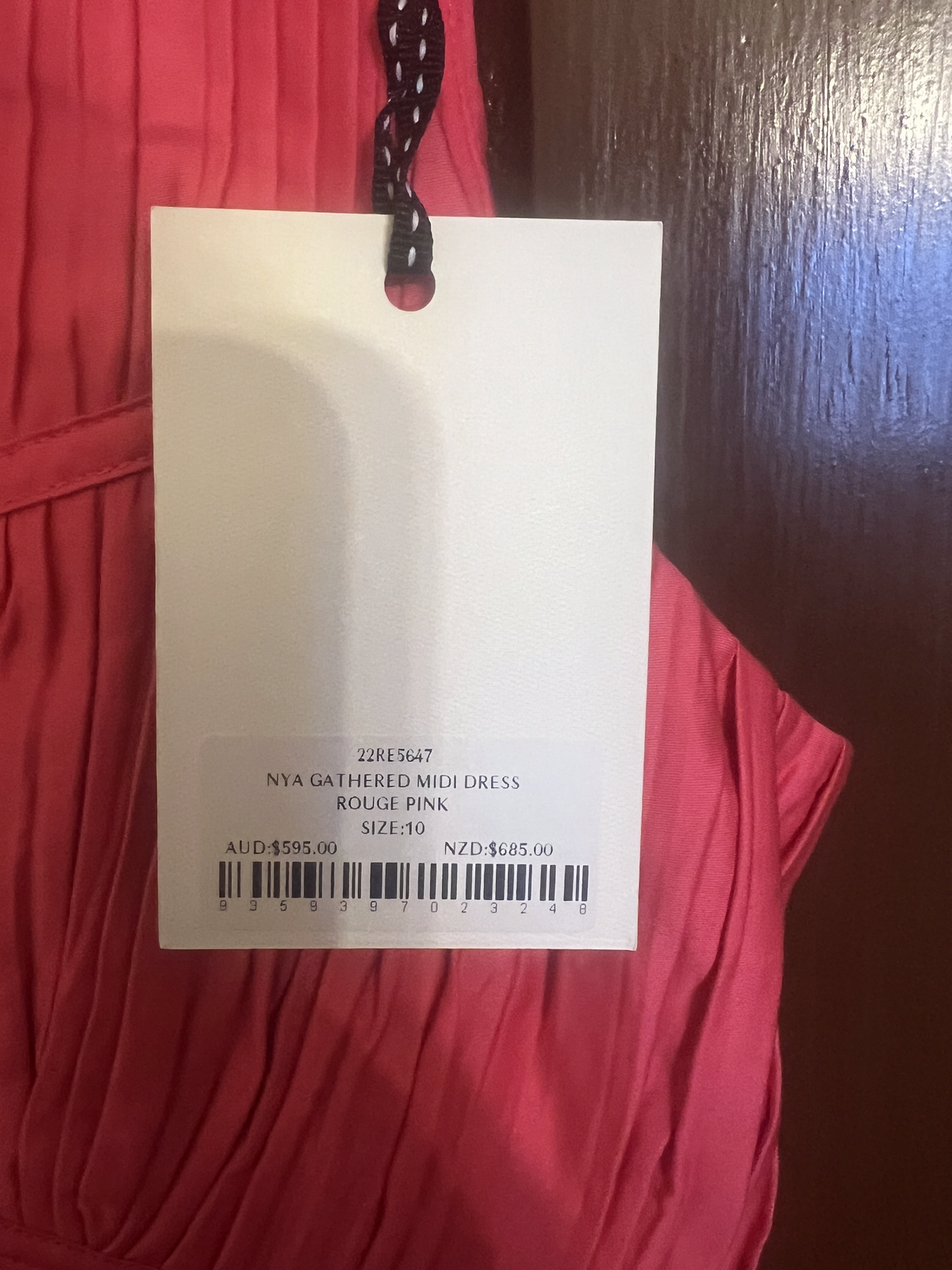 Nya Gathered Midi Dress - size 10