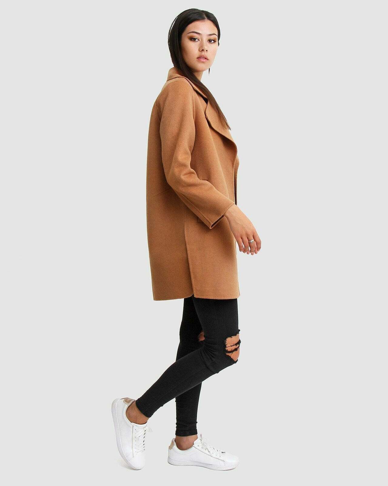Ex-Boyfriend Wool Blend Oversized Jacket - Camel