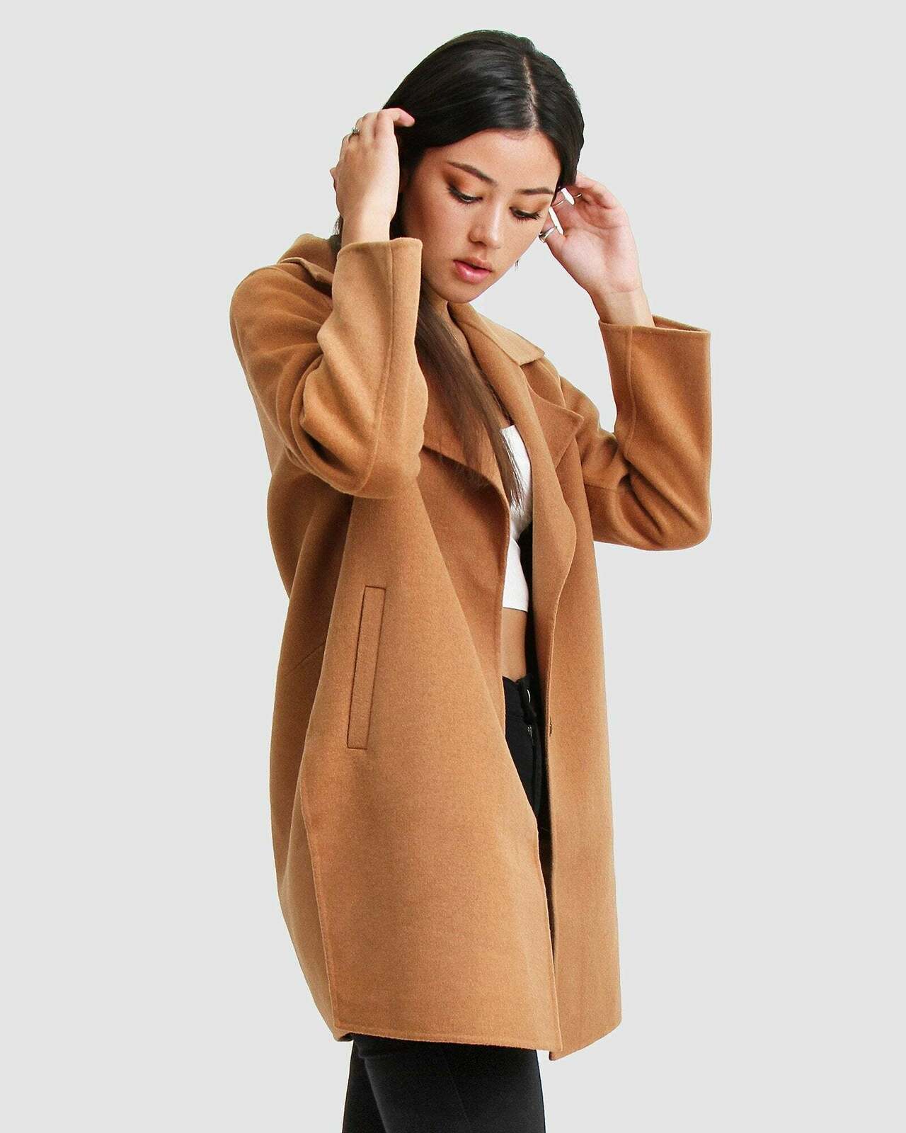 Ex-Boyfriend Wool Blend Oversized Jacket - Camel
