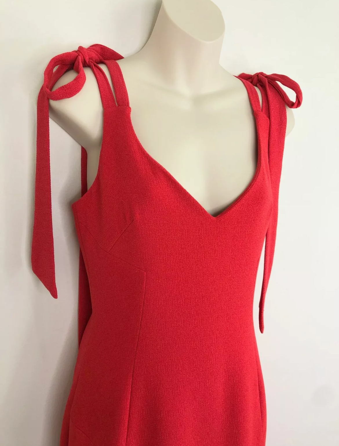 Rebecca Vallance Domingo Tiered Bow-detailed Crepe Gown size 8 red dress event