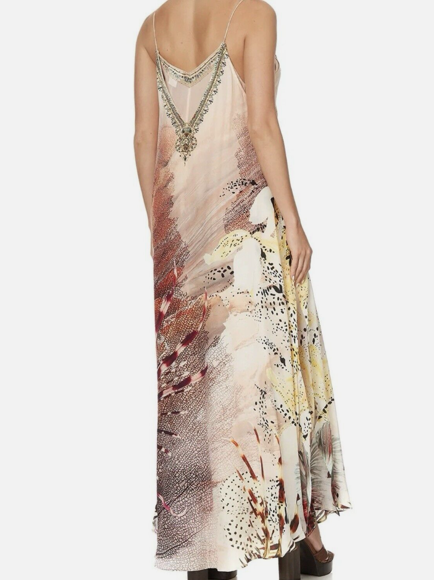 Dress With Sheer Underlay Coastal Treasure. Size M 12 US 8.