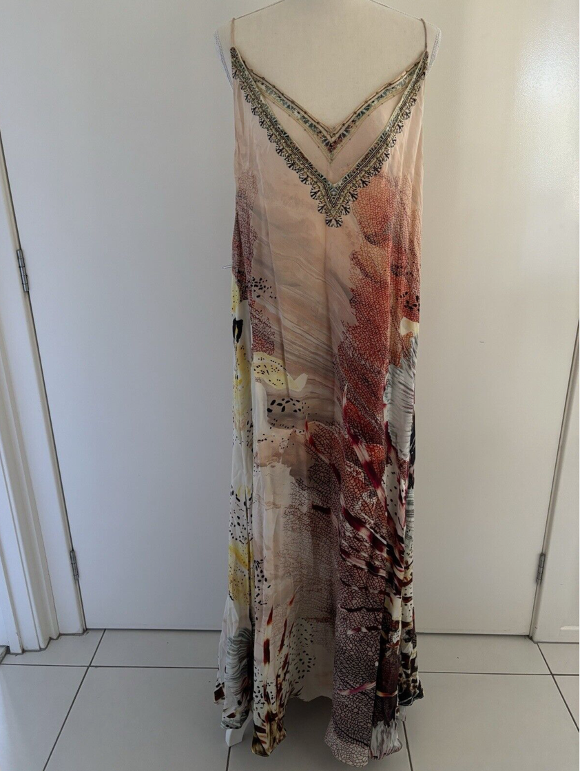 Dress With Sheer Underlay Coastal Treasure. Size M 12 US 8.