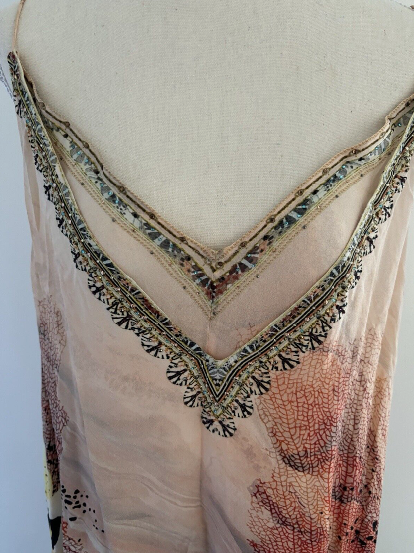 Dress With Sheer Underlay Coastal Treasure. Size M 12 US 8.