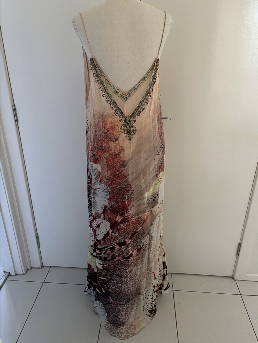 Dress With Sheer Underlay Coastal Treasure. Size M 12 US 8.