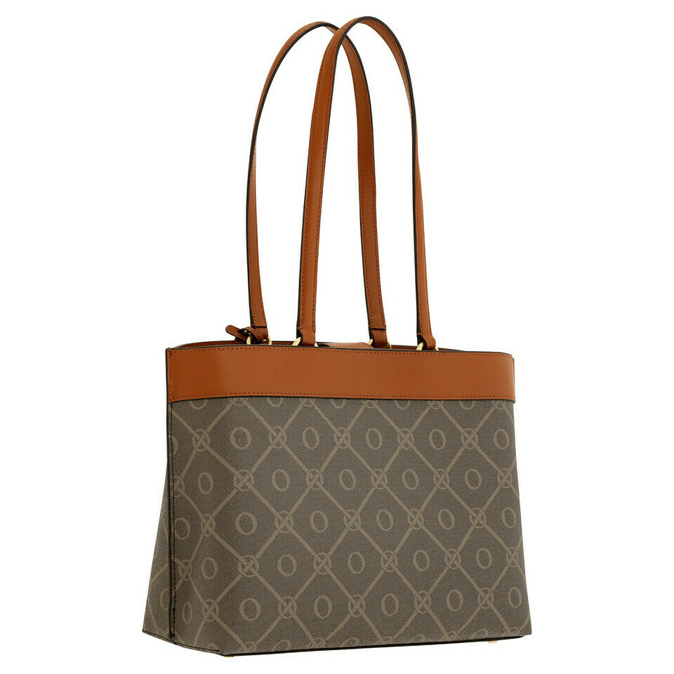 Harvey Signature Medium Tote Black/Cognac