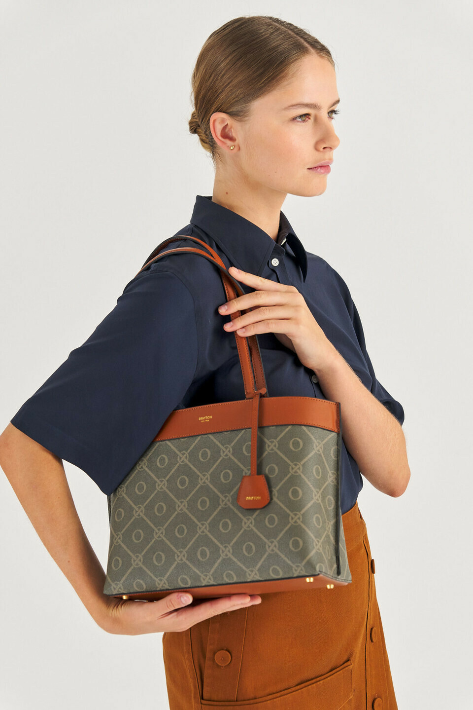 Tote Handbag Oroton Signature Tote Oroton Harvey Signature Medium