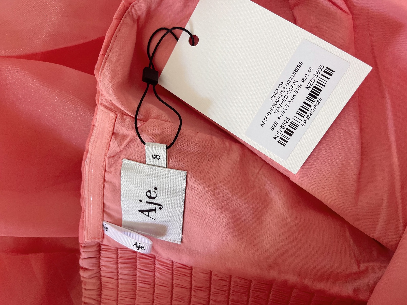 Astrid Strapless Mini Dress Size 8 NWT