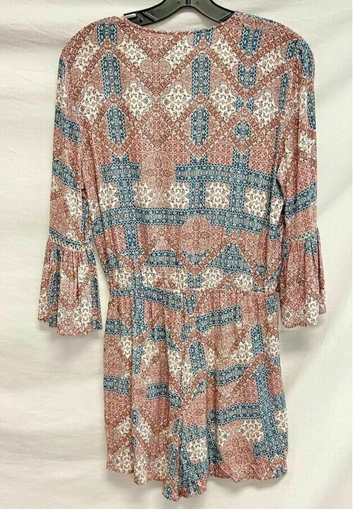 Dawn To Dusk Bohemian Print Bell Sleeve Romper Playsuit