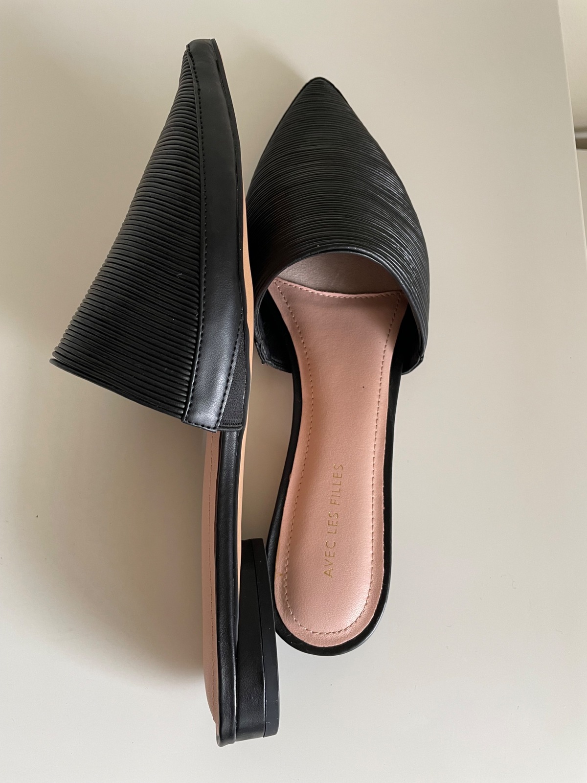 Black Flat Mules Size 41