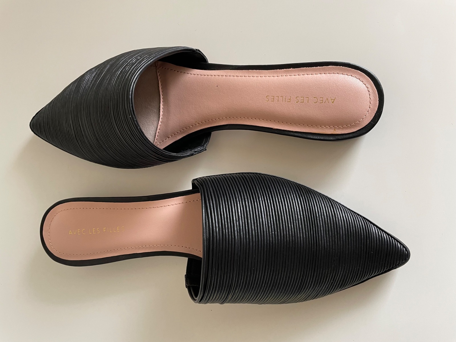 Black Flat Mules Size 41