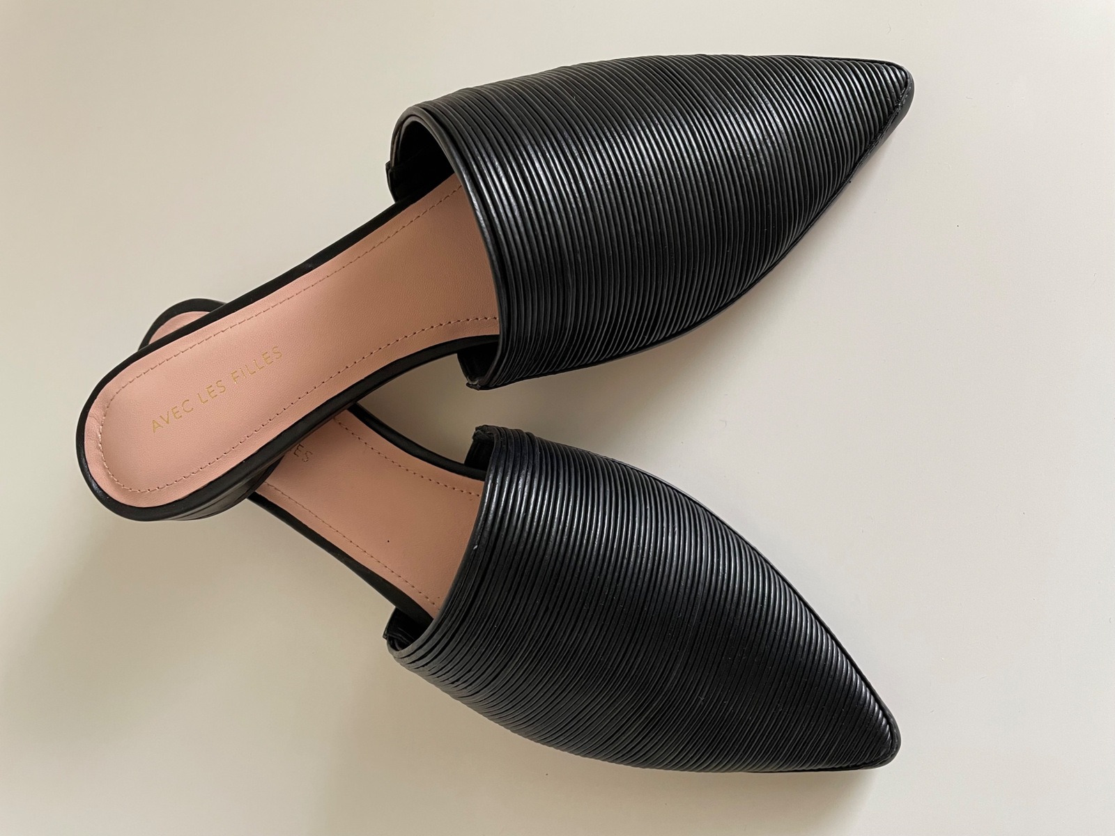 Black Flat Mules Size 41