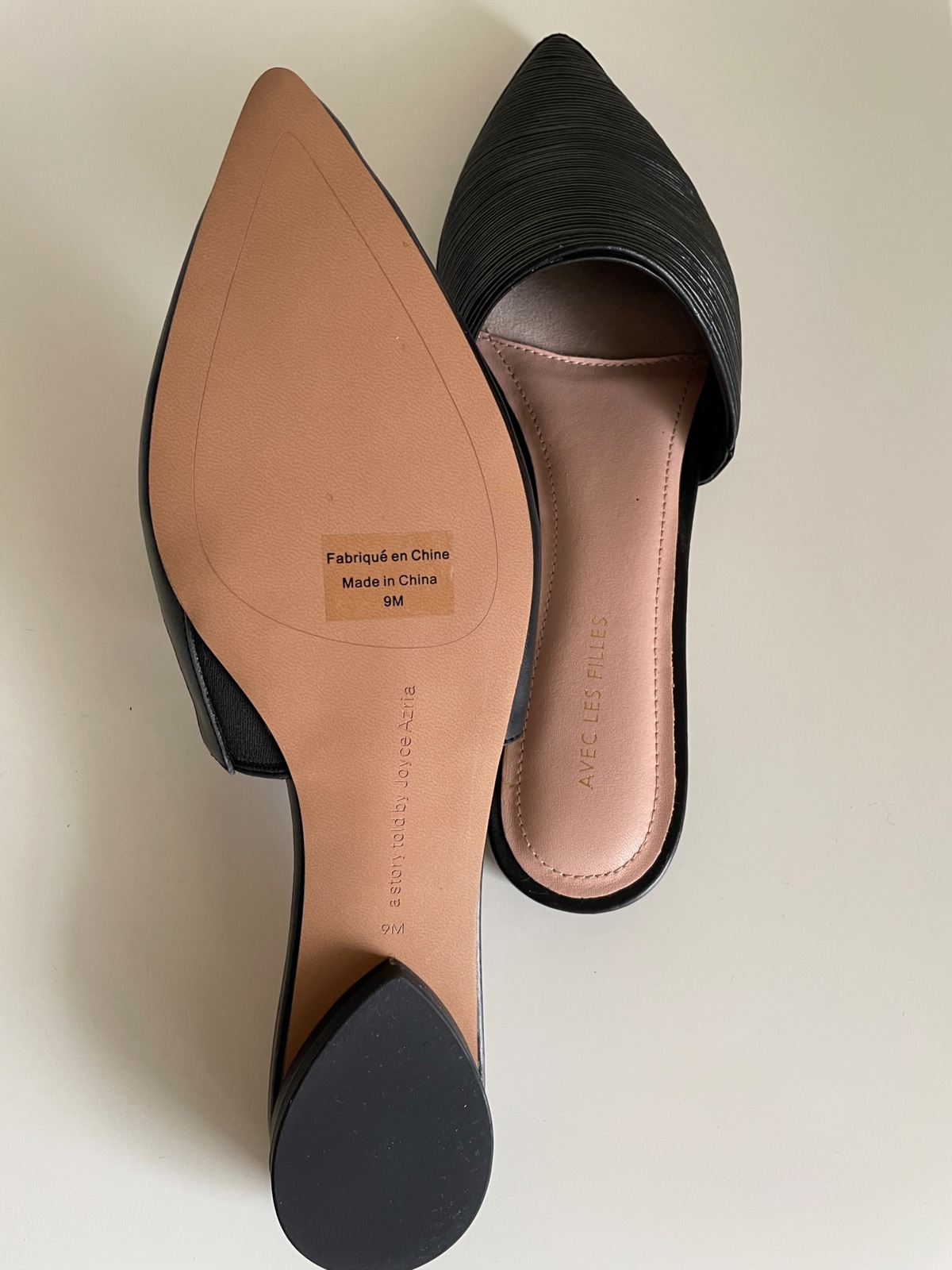 Black Flat Mules Size 41