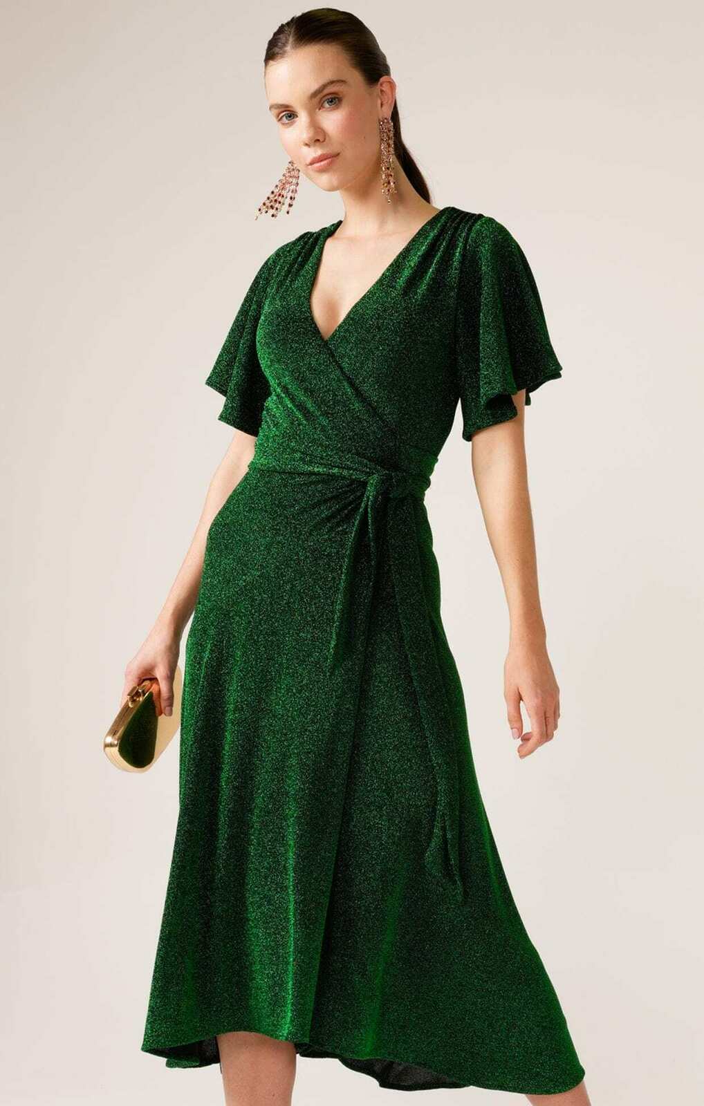 slim fit dress slacks Emerald Green Midi Dress