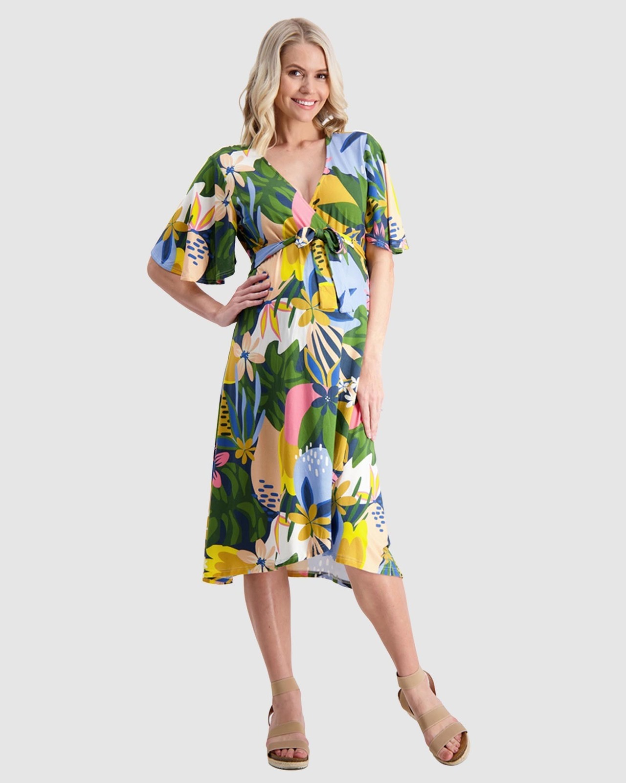 Kasey Rainbow x Maive Maternity and Nursing Wrap Dress